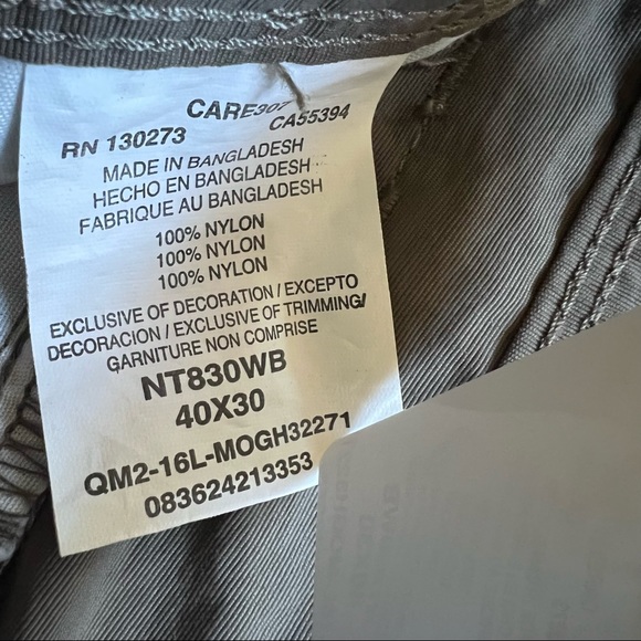 Wrangler Cargo Pants 100% Nylon Brown Workwear Men Size 40 30 - Picture 7 of 9